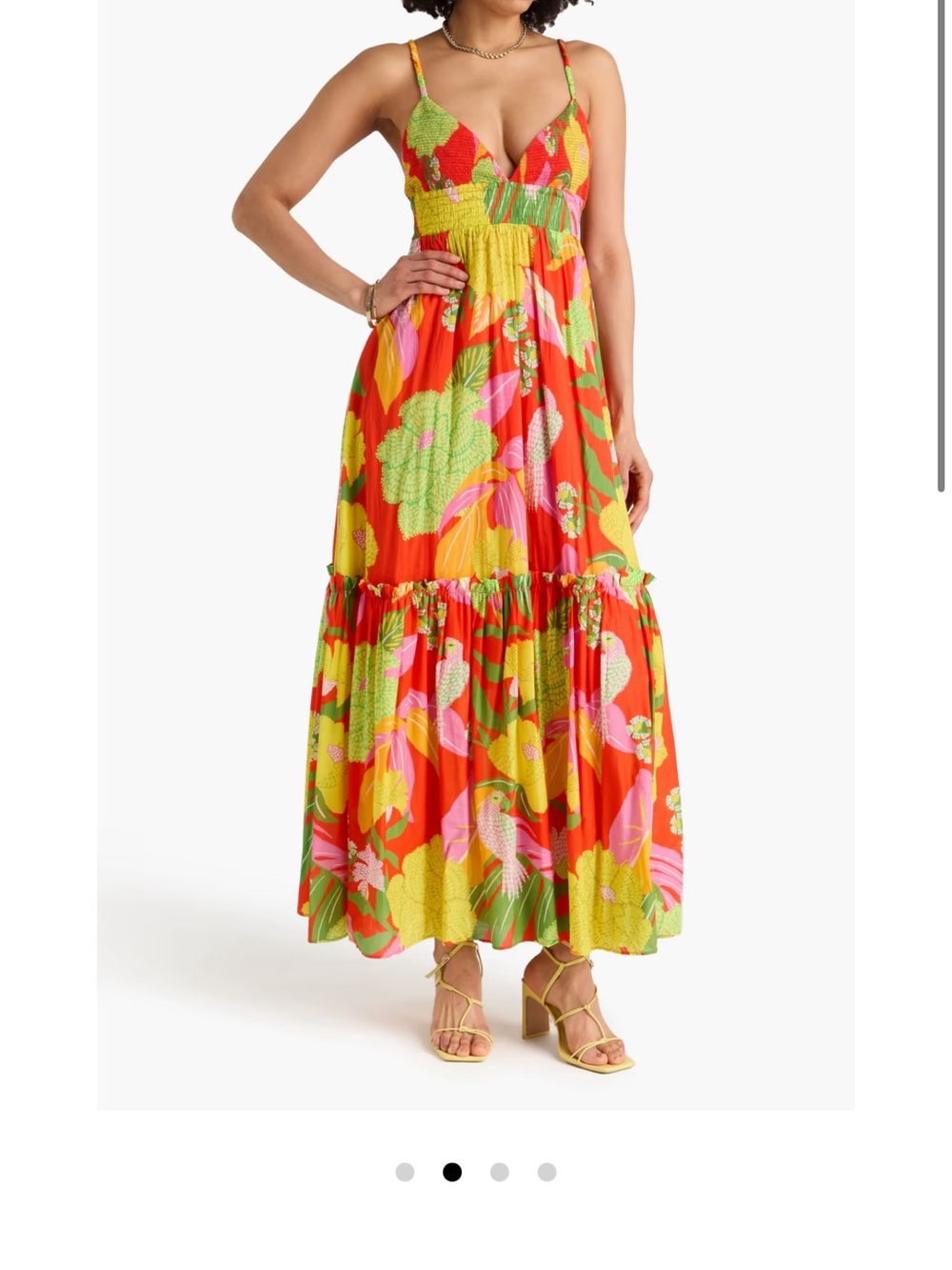 FARM RIO Tiered floral-print cotton maxi dress